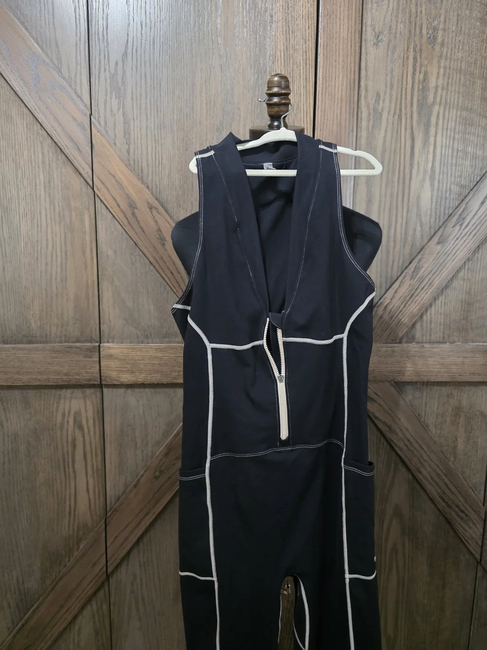 FP Movement by Free People Black Jumpsuit with White Piping - Picture 2 of 5